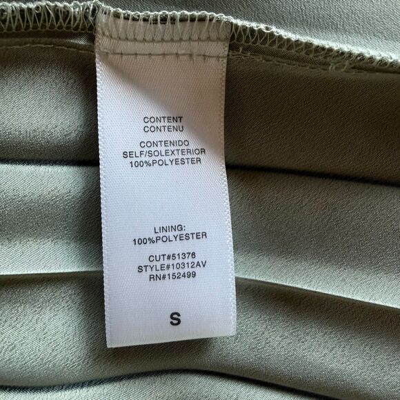 NWT Amour Vert Cambria Pinstripe Pleated Sleeveless Dress in Bronzed Olive Sz S - Picture 11 of 16